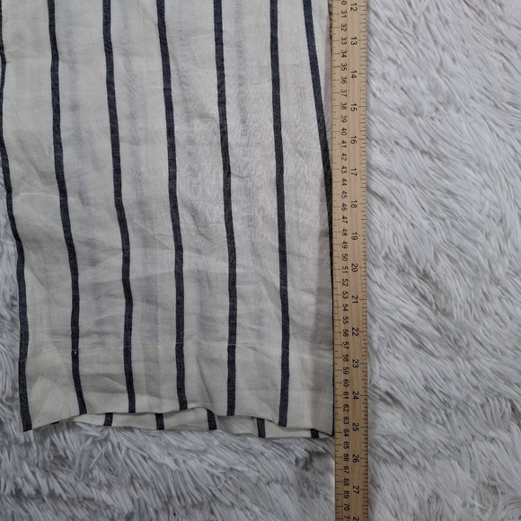 Theory Womens Linen Striped 4 Pocket Mid-Rise Straight Leg Pants White Size 4 - Picture 5 of 9